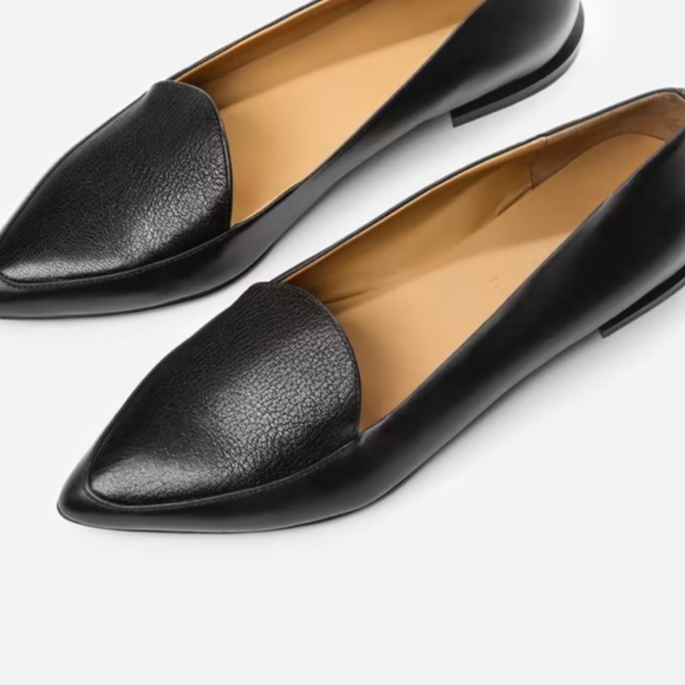Everlane The Modern Point Black Loafers Women‎ Size 9.5 - Picture 2 of 13